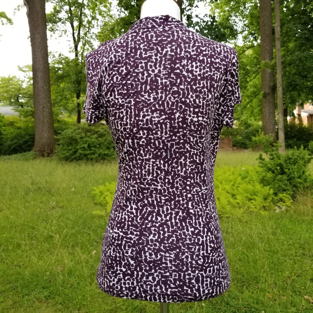 Banana Republic V-neck Purple Abstract Print Top XS - Picture 5 of 10